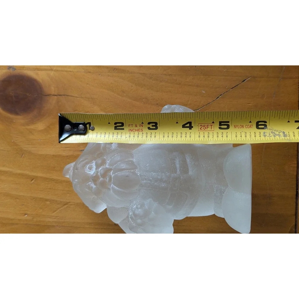 Frosted Glass Santa Claus Figurine Christmas Holiday Decor Solid heavy